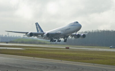 Boeing 747-8 freighter takes off for the first flight