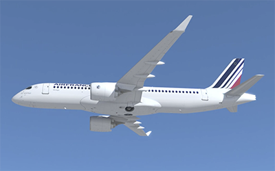 A220-300 Air France rendering air-to-air video