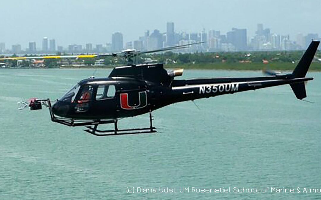 University of Miami Rosenstiel School Airbus H125 Helicopter Observation Platform over Biscayne Bay