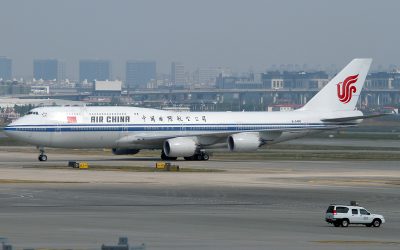 Air China Boeing 747 at Shanghai Airport