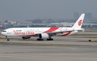 Air China Boeing 777 at Shanghai Airport
